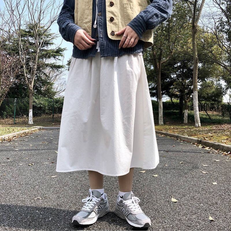Chân váy dài trắng ulzzang, chân váy dài vintage phong cách Hàn Quốc | BigBuy360 - bigbuy360.vn