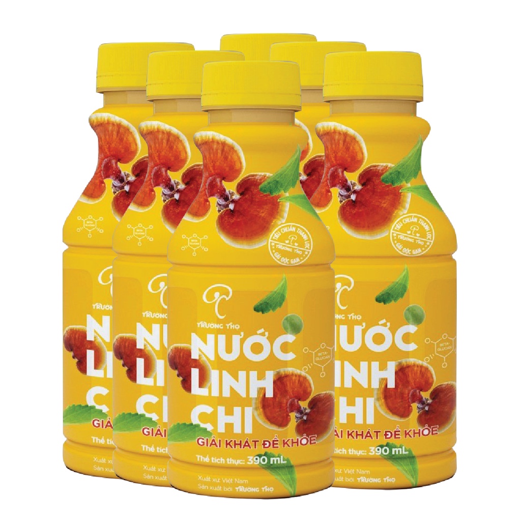 Nước Nấm Linh Chi Trường Thọ - Thùng 24 Chai (390ml/chai)