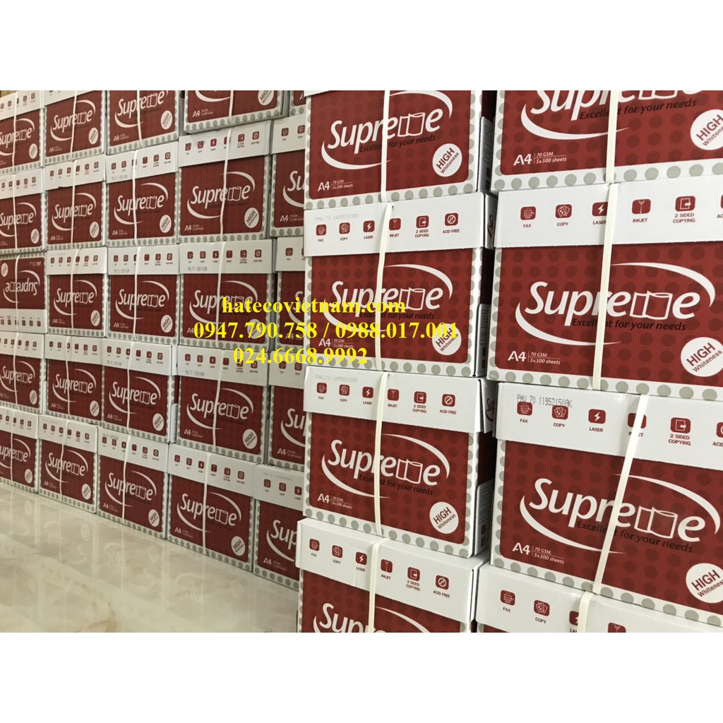 Giấy Supreme A4 ĐL70 THÁI LAN - Giấy in - Giấy A4 SUPREME