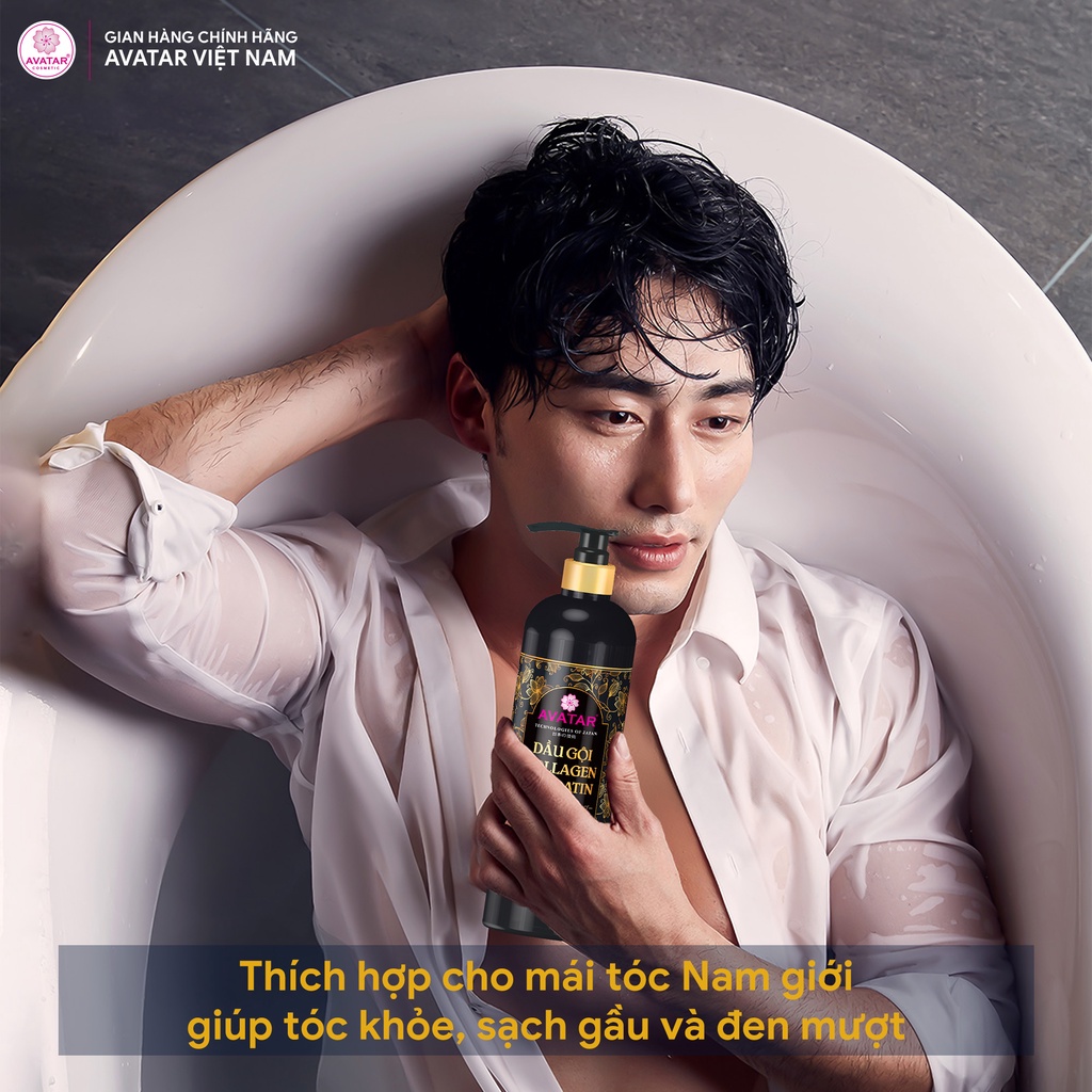 Dầu Gội Collagen &amp; Keratin Avatar Hương Nước Hoa Ý Ngăn Ngừa Rụng Tóc, Gàu &amp; Kiềm Dầu, Phục Hồi Hư Tổn 600ml