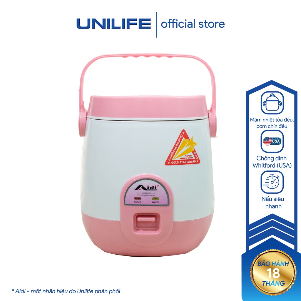 Nồi cơm điện 0.6l mini AIDI. Hộp cơm điện văn phòng đa năng hâm nóng thức ăn