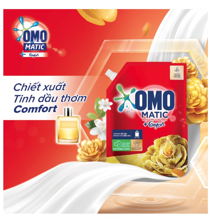 Nước Giặt Omo Matic Cửa Trên Tinh Dầu Thơm Comfort Túi 2kg