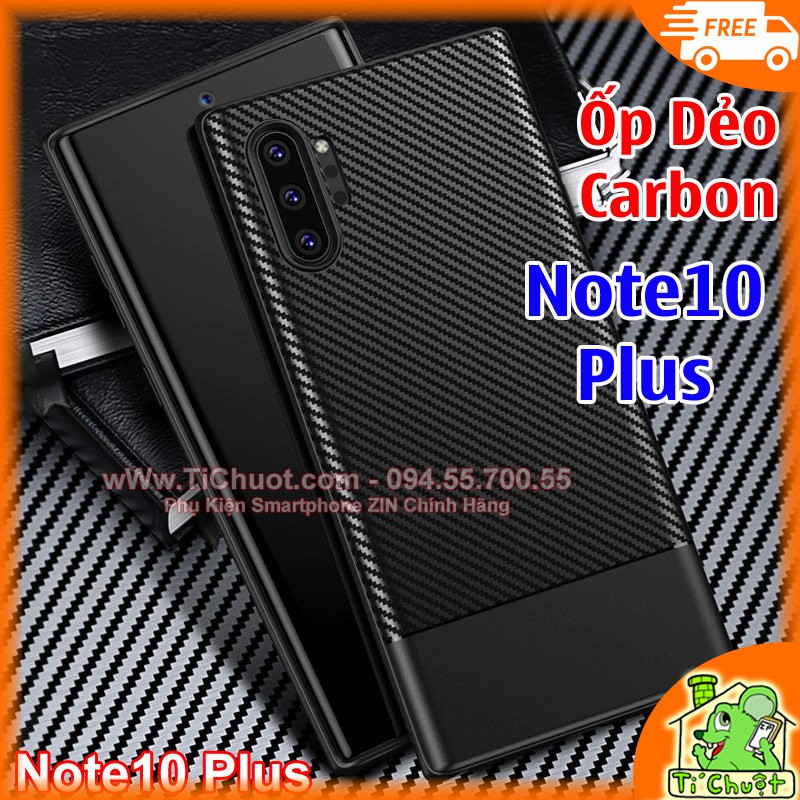 Ốp Lưng Samsung Note 10 Plus vân 3D Carbon chống bẩn