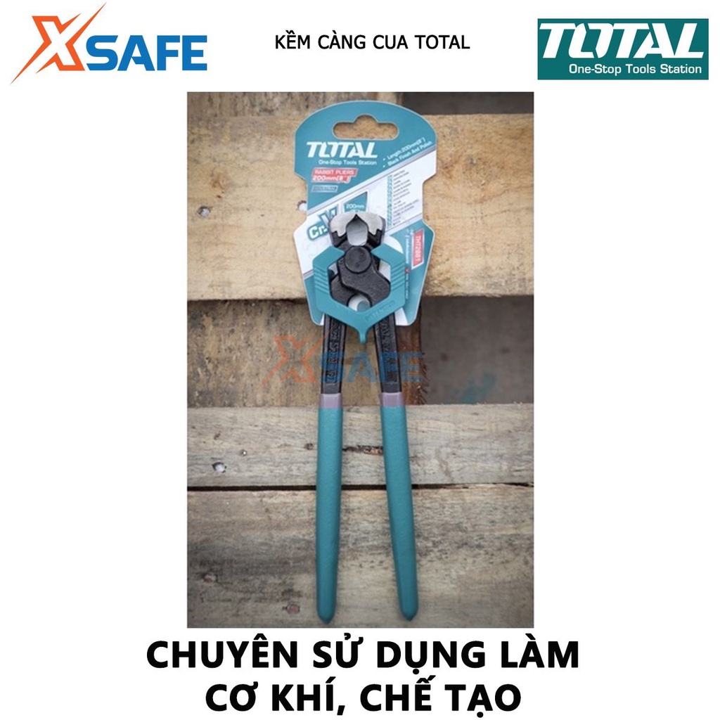 Kềm càng cua đầu nhỏ TOTAL 3 size 8-9-10 inch, chất liệu thép CR-V, đen bóng, tay cầm nhựa chắc chắn - chính hãng