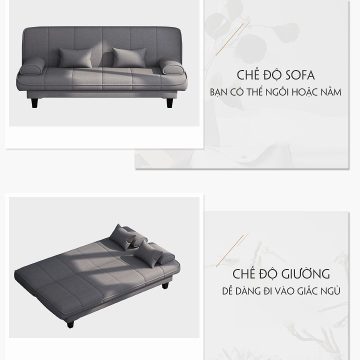 Ghế Sofa Bắc Âu 2 màu (xanh, xám) kích thước 1m75cm