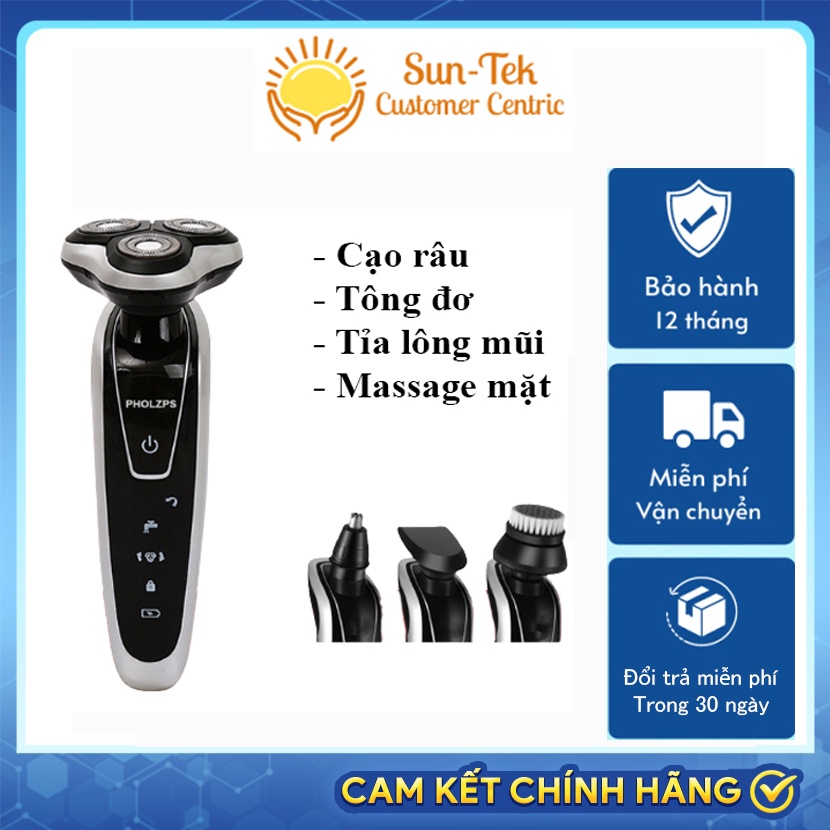 Máy cạo râu đa năng 4 trong 1, tỉa lông mũi, tông đơ, massage mặt, Cạo râu nam cao cấp siêu bền, sắc bén, mạnh mẽ