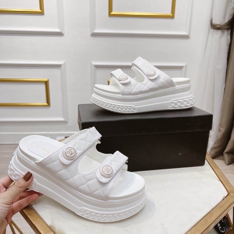 Dép cn đế cao khuy tròn quai dán ngang fullbox