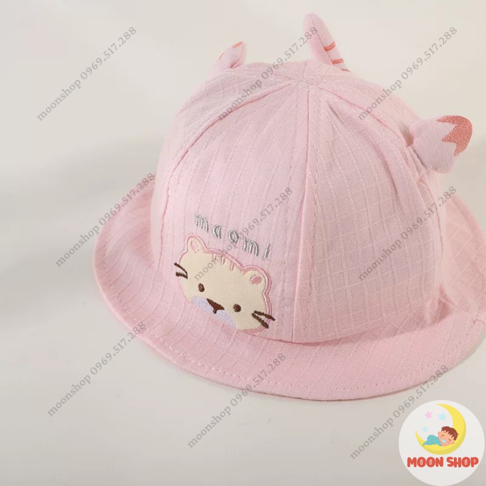 Mũ Bé Gái Hình Chú Mèo Đáng Yêu Cho Bé Từ 3 - 12 Tháng Tuổi Vòng Đầu 46 - 48 Cm