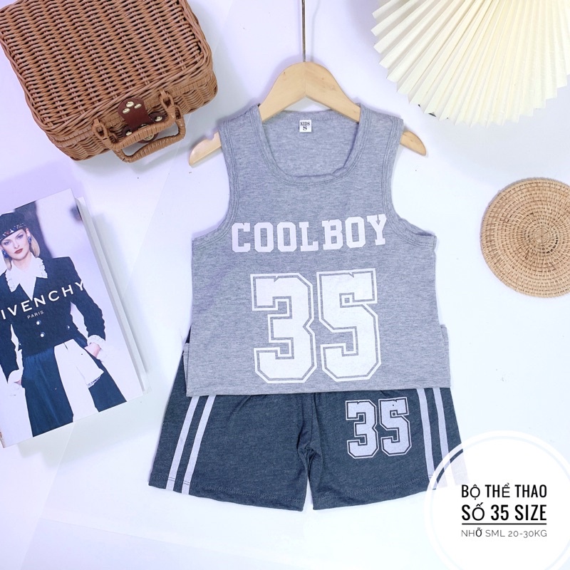 [4-12 tuổi] B8325 Bộ cotton cho bé trai số 35 dành cho bé từ 20-35kg