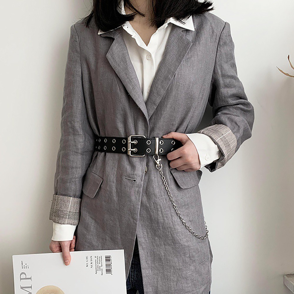 Thắt Lưng Da Phối Khóa Hợp Kim Nhiều Màu Thời Trang Cho Nữ