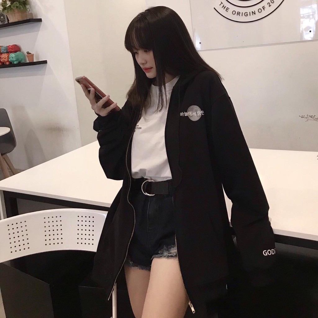 ÁO HOODIE HỒNG ĐEN KIỂU DÁNG ÁO KHOÁC NỈ FORM RỘNG - ÁO HOODIE NAM NỮ UNISEX HOT HIT | BigBuy360 - bigbuy360.vn