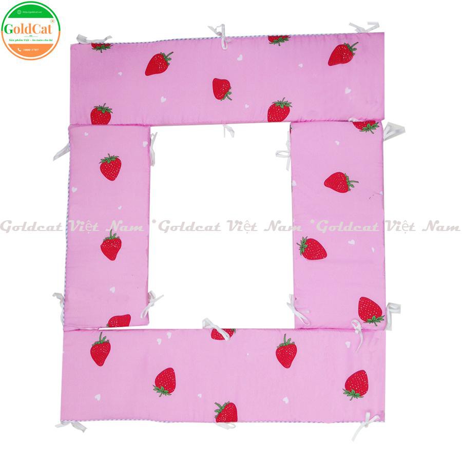 Bộ Quây Cũi Bốn Tấm Tránh Va Đập Vải Polycotton Cho Bé