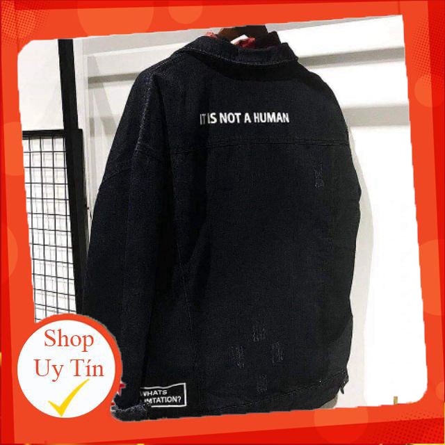 Áo khoác jeans bò thời trang UniSex Nam nữ in