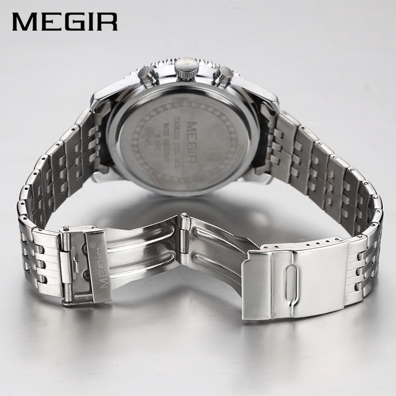 Đồng Hồ Quartz Megir Chất Liệu Thép Không Gỉ Chống Thấm Nước 2008