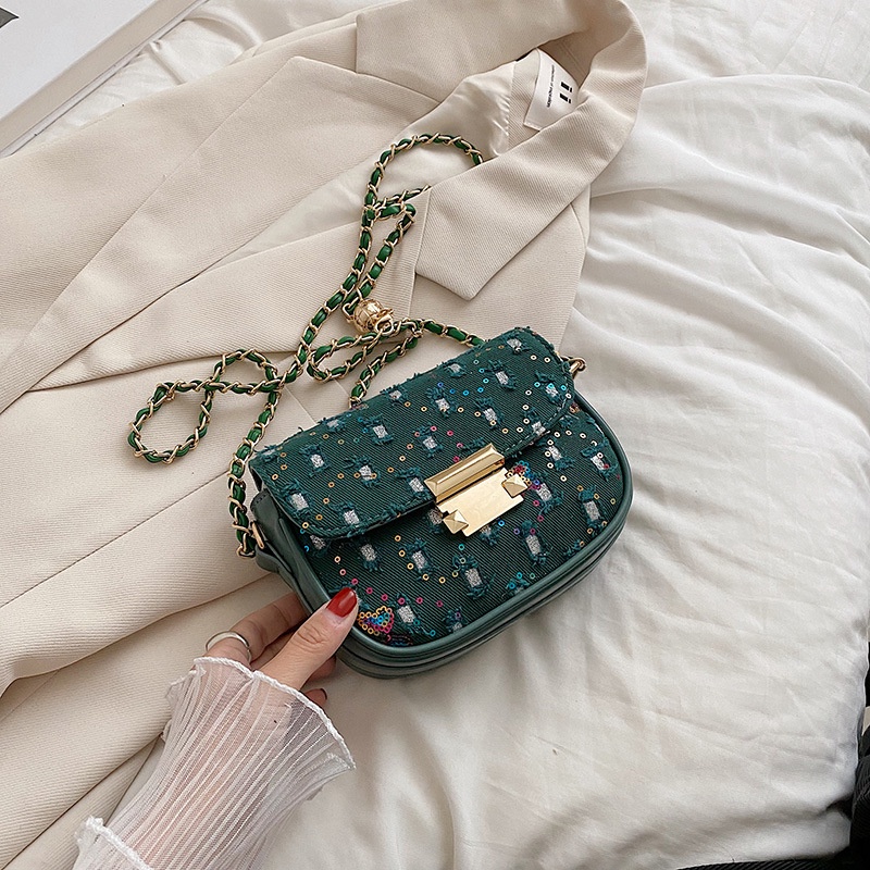 Túi Đeo Chéo Vai Đính sequin Lấp Lánh Thời Trang Dành Cho Nữ