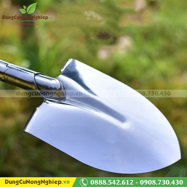 Xẻng làm vườn inox có tay cầm 80cm