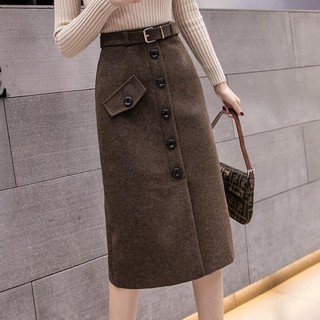 [Hàng oder 10-12 ngày] Chân váy dạ công sở (có sẵn màu đen sz L)