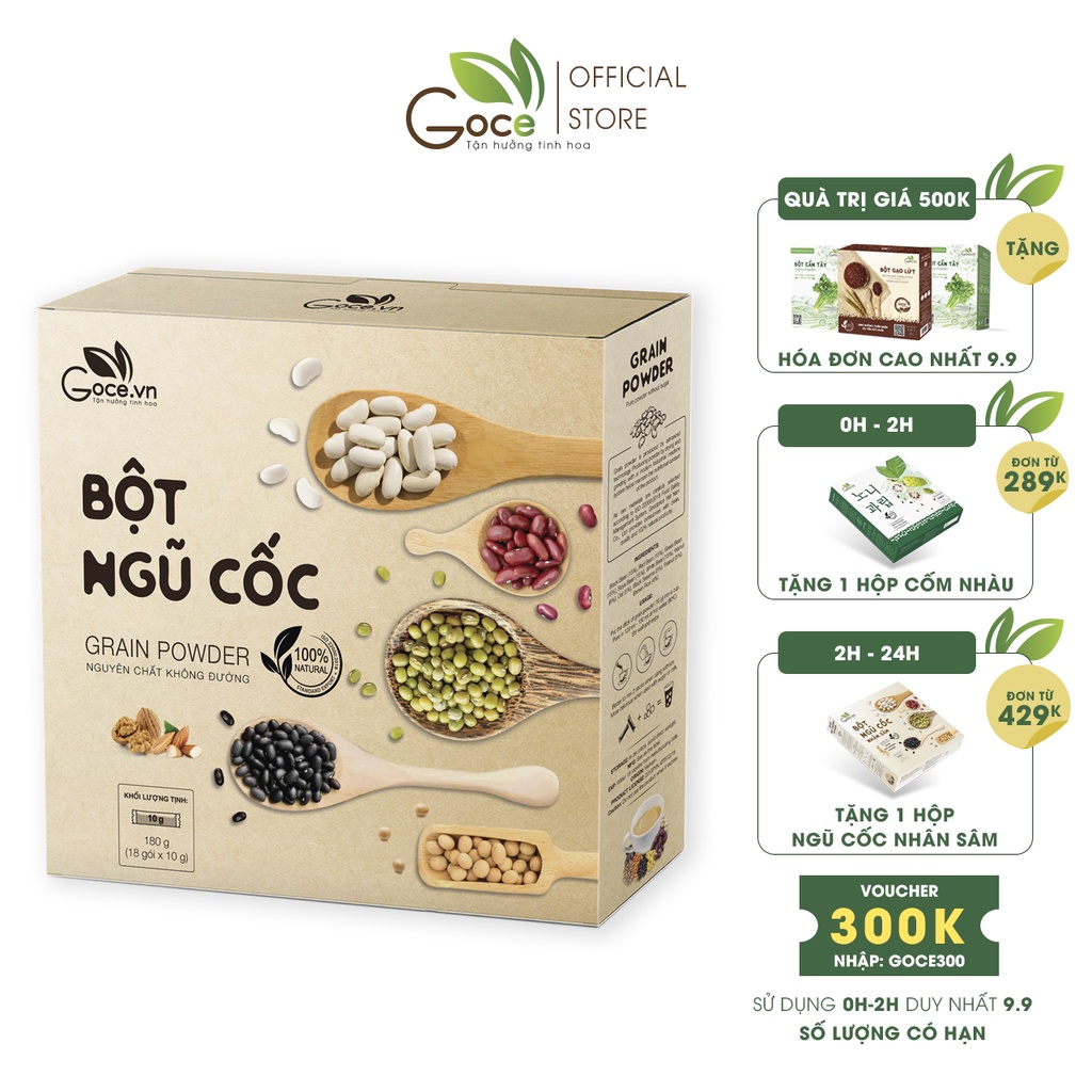 Bột ngũ cốc dinh dưỡng Goce 180g (18 gói x10g)