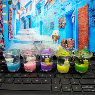 Móc khóa nước hình trà sữa móc khóa trà sữa cute dễ thương