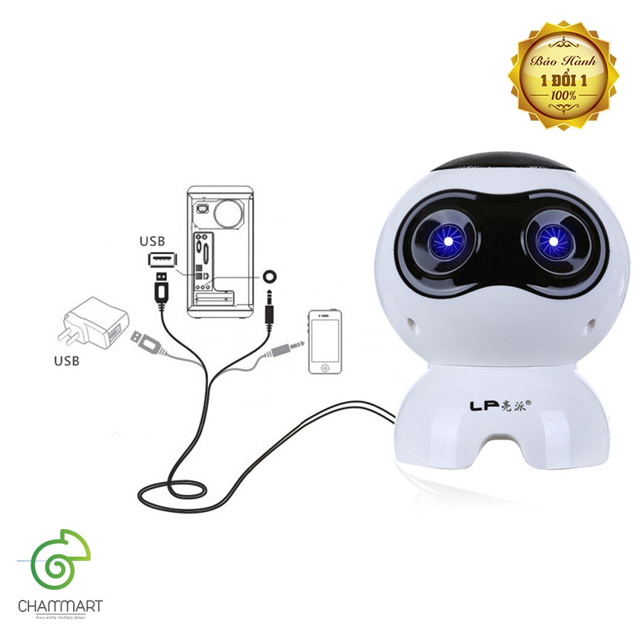 Bộ 2 loa vi tính laptop để bàn loa nghe nhạc mini Q900 hình robot âm thanh siêu trầm sống động