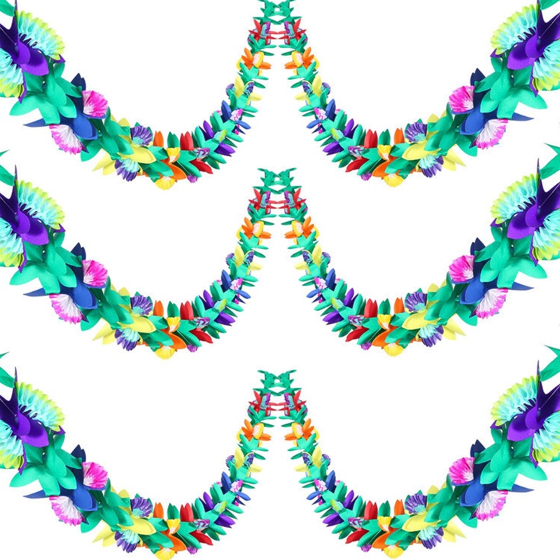 Cờ Giấy Dạng Kéo Họa Tiết Hoa Nhiệt Đới Hawaiian Dùng Để Trang Trí Trong Nhà / Ngoài Trời