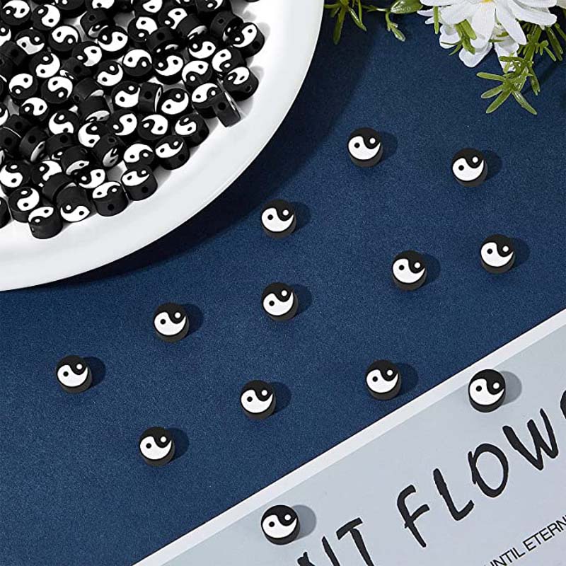 Bộ 50 Hạt Tròn 10mm Bằng Đất Sét Polymer Siêu Nhẹ Dùng Làm Trang Sức DIY