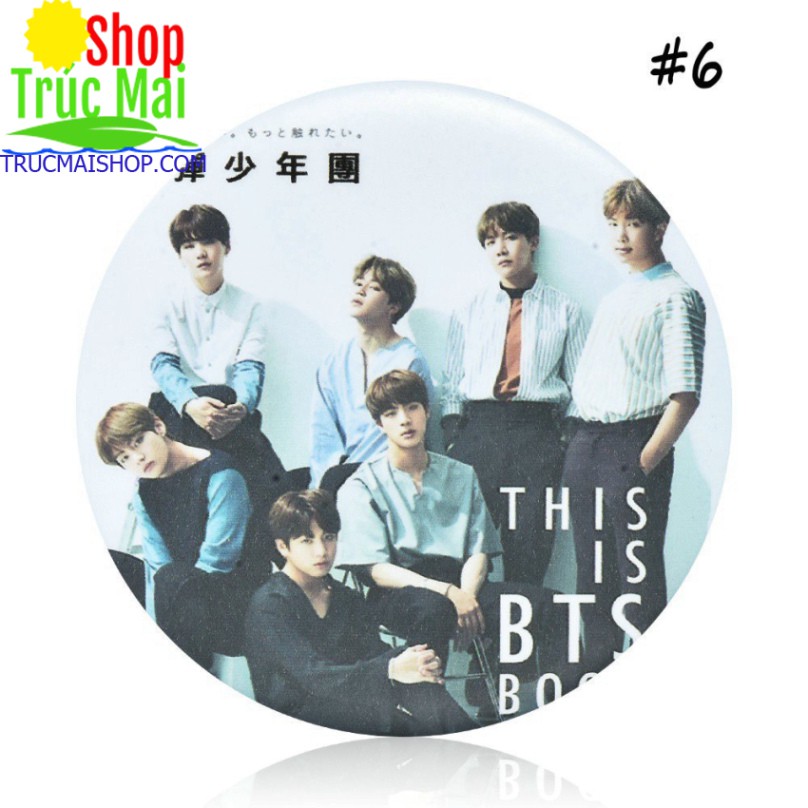 Huy hiệu cài áo/ba lô hình nhóm nhạc BTS Hàn Quốc