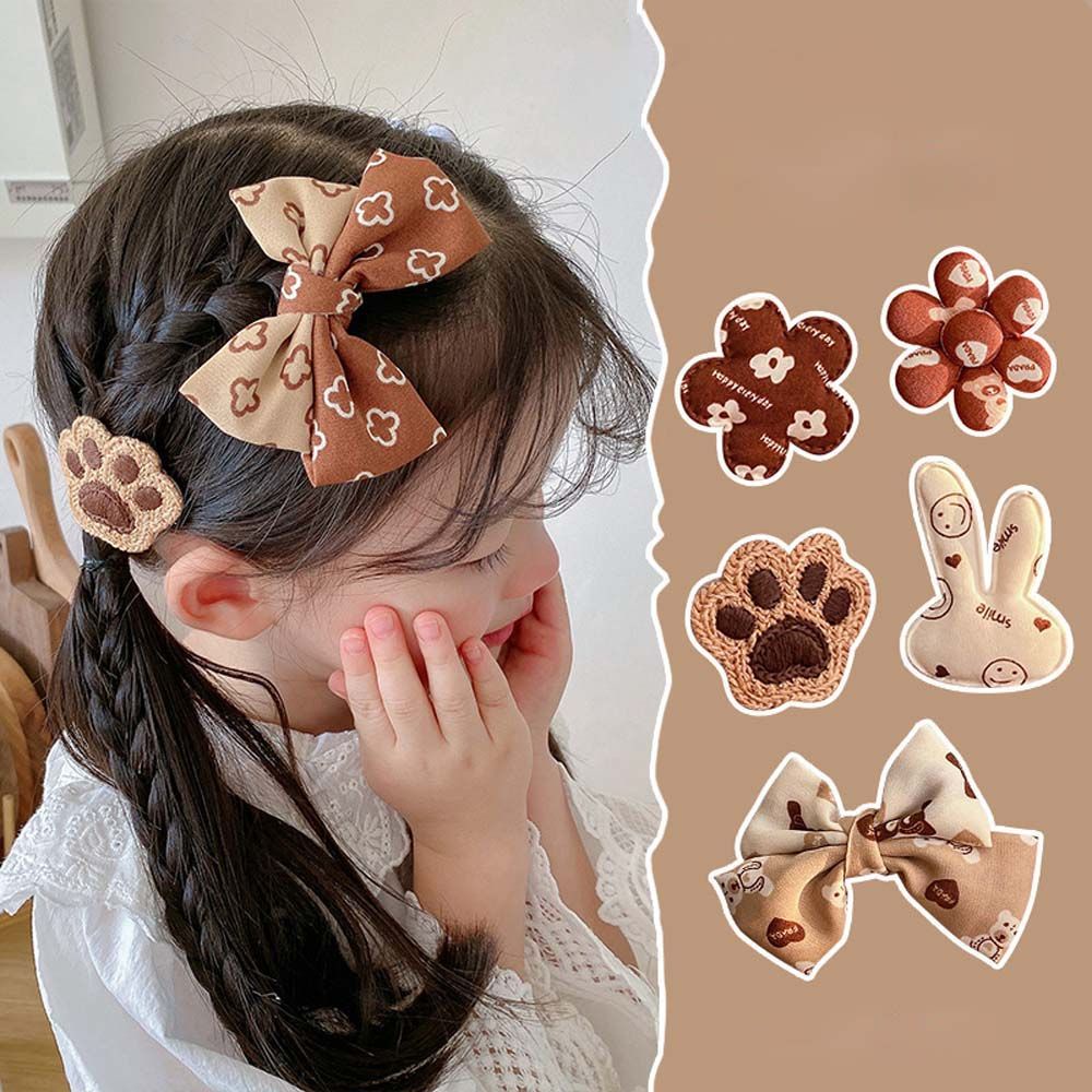 Bộ kẹp tóc hình nơ/ gấu/ hoa dễ thương phong cách Hàn Quốc cho bé gái