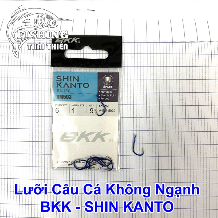 Lưỡi Câu Cá Không Ngạnh BKK Shinkanto Lưỡi Xanh, Mũi Trắng Siêu Cứng, Bén Dùng Câu Đơn Đài