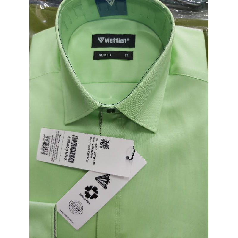 Xả áo việt tiến . phom slimFit  chất vải 100% cotton sela còn 210k