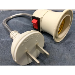 Đuôi đèn uốn cong E27 có công tắc