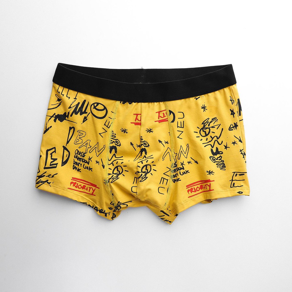 Quần lót boxer nam hoạ tiết siêu cute, Vải cotton mát mịn, co dãn tốt 3365