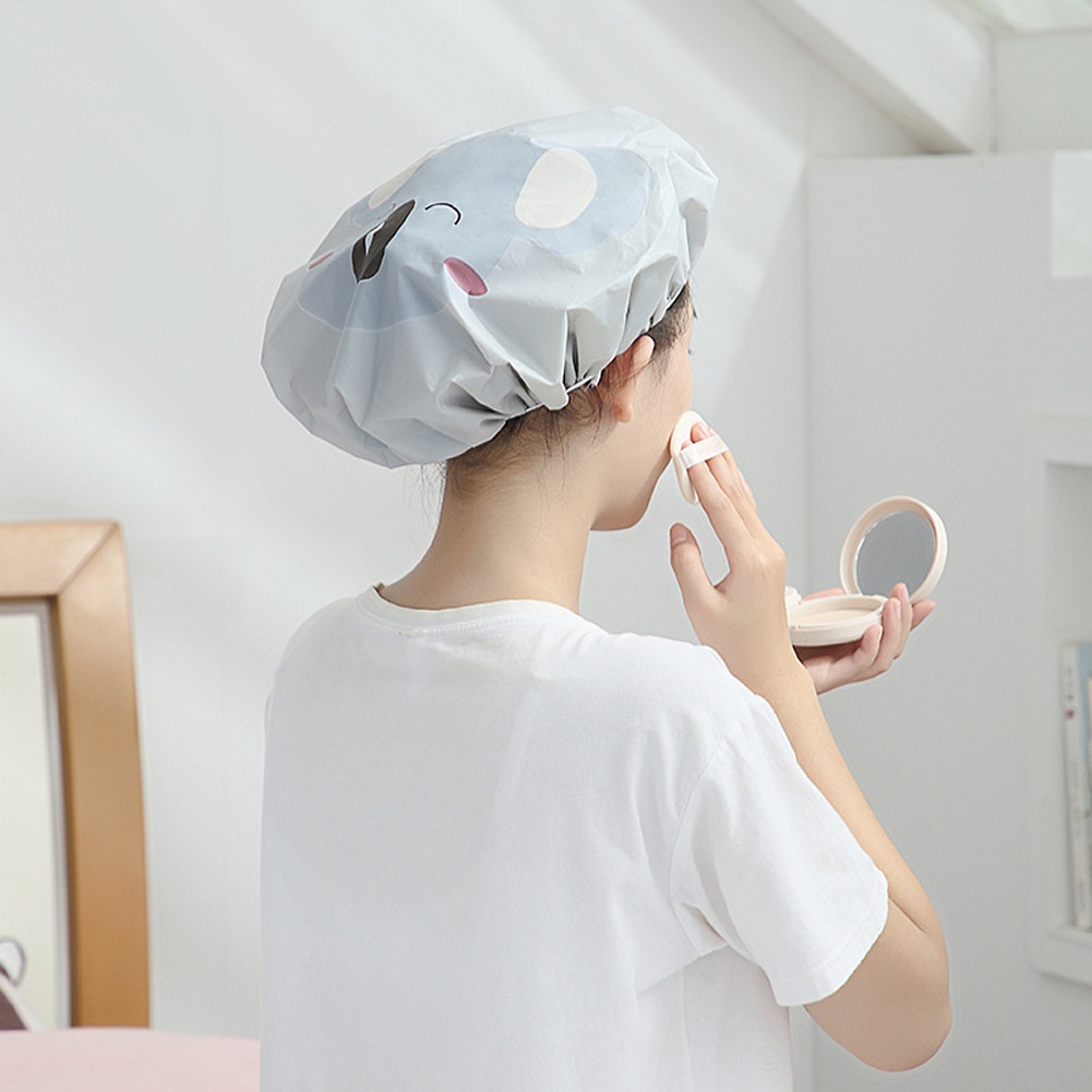Mũ trùm tóc chống thấm nước hình thú hoạt hình có thể tái sử dụng