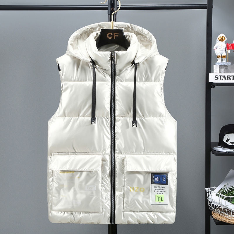 Áo khoác phao không tay dáng rộng lót cotton plus size phong cách hàn quốc dành cho nam