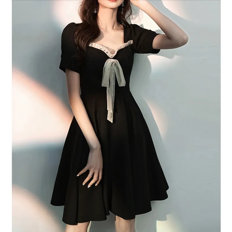 đầm đen đầm bigsize nữ đầm dài đầm nữ váy bầu mùa hè đầm dự tiệc sang trọng váy nơ đầm cổ vuông đầm đi tiệc váy đi chơi váy nữ xinh đầm tay phồng váy ngắn