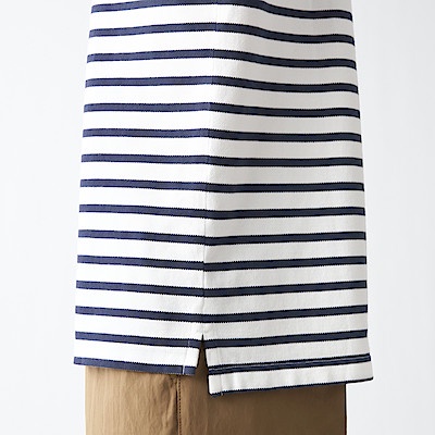 MUJI ÁO POLO SỌC VẢI PIQUE WASHED