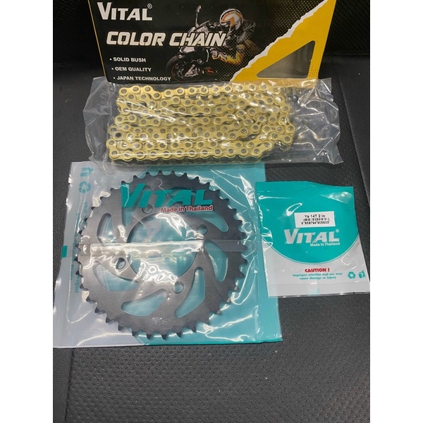 NSD /Nhông sên dĩa đĩa tải xích sên vàng cho xe Ex 135 /exciter 135-5số hàng chính hãng Vital