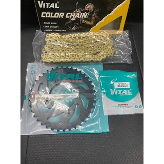 NSD /Nhông sên dĩa đĩa tải xích sên vàng cho xe Ex 135 /exciter 135-4 số-5 số hàng chính hãng Vital