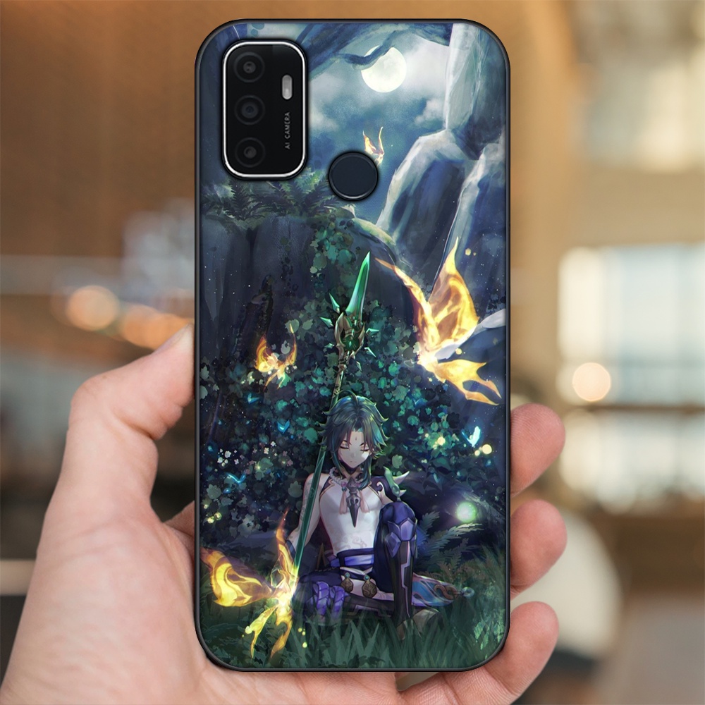 Ốp lưng Oppo A53 viền đen in hình Xiao Genshin Impact
