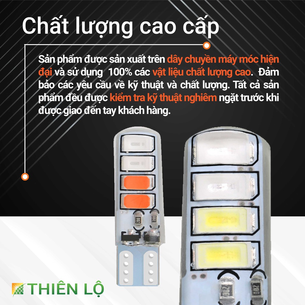 [Bộ 2 Bóng] Đèn LED xi nhan demi T10 nháy chớp F1 5730 8 LED SMART IC cực sáng cho xe máy cao cấp của Thiên Lộ