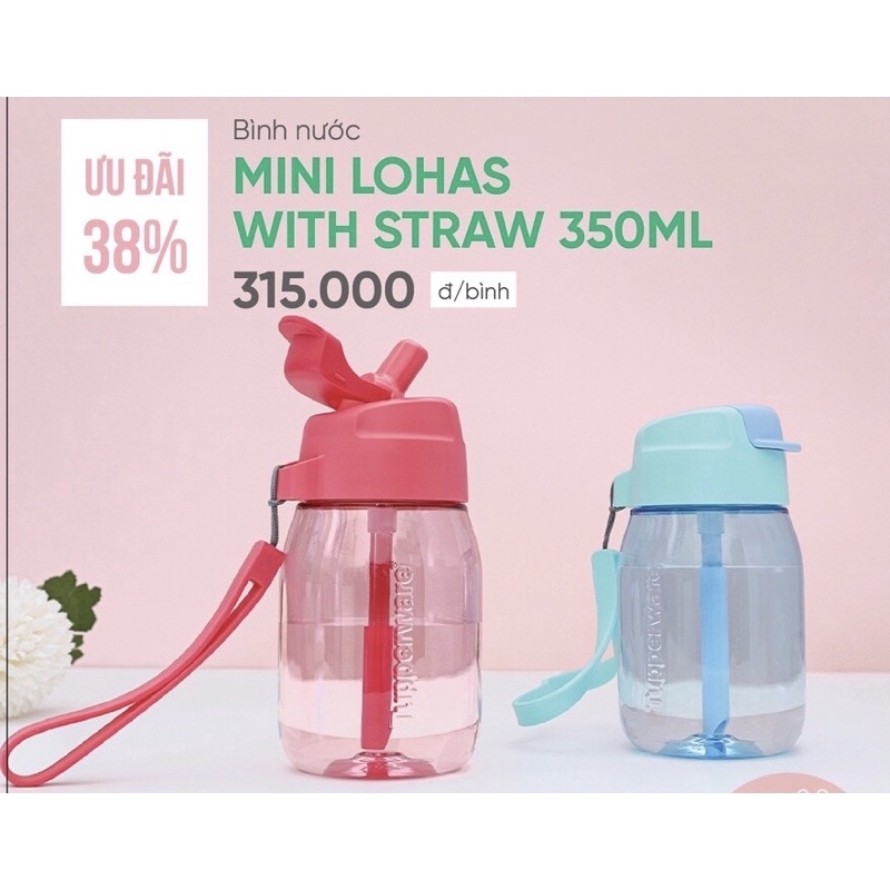 Tupperware Bình nước Mini Lohas with straw có ống hút