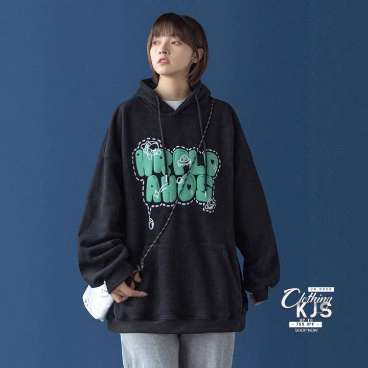 Áo Khoác Nỉ Nam Nữ - Áo Hoodie Lót Nỉ Bông KJS Clothing Dáng Rộng Unisex Hàn Quốc AHD01 | BigBuy360 - bigbuy360.vn