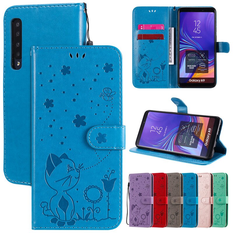 Bao Da Pu Nắp Gập Kiểu Ví Thời Trang Sang Trọng Cho Samsung Galaxy A9 2018 Samsung A920F Samsung A9 2018 A 9 A920F Sm-A920F Ốp