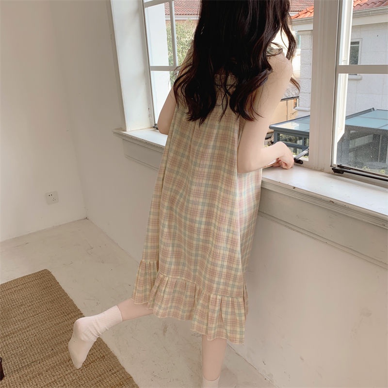 Đầm Ngủ Hai Dây Mỏng Kiểu Dáng Mới Thời Trang Mùa Hè Cho Nữ