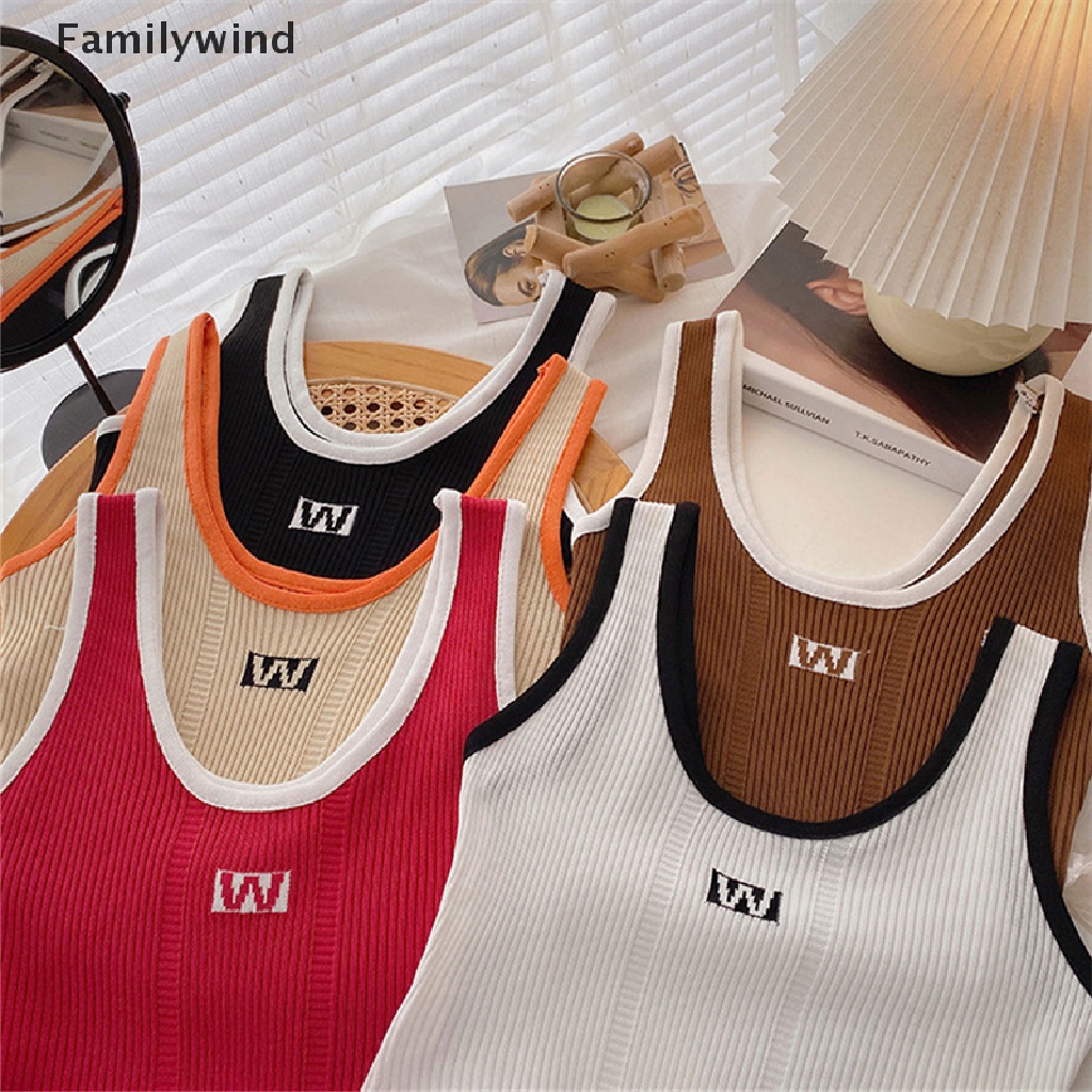 Áo croptop không tay dáng ôm in chữ thời trang cho phái nữ