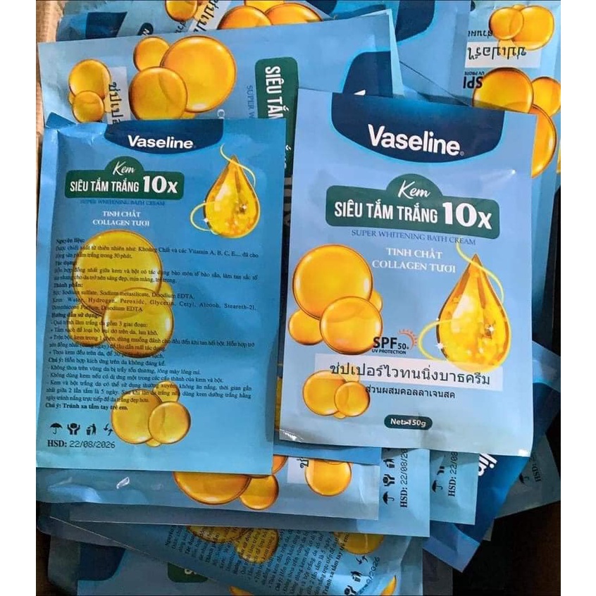 Hàng Có Sẵn - Kem Tắm Trắng X10 Vaseline Tinh chất SPF 50+