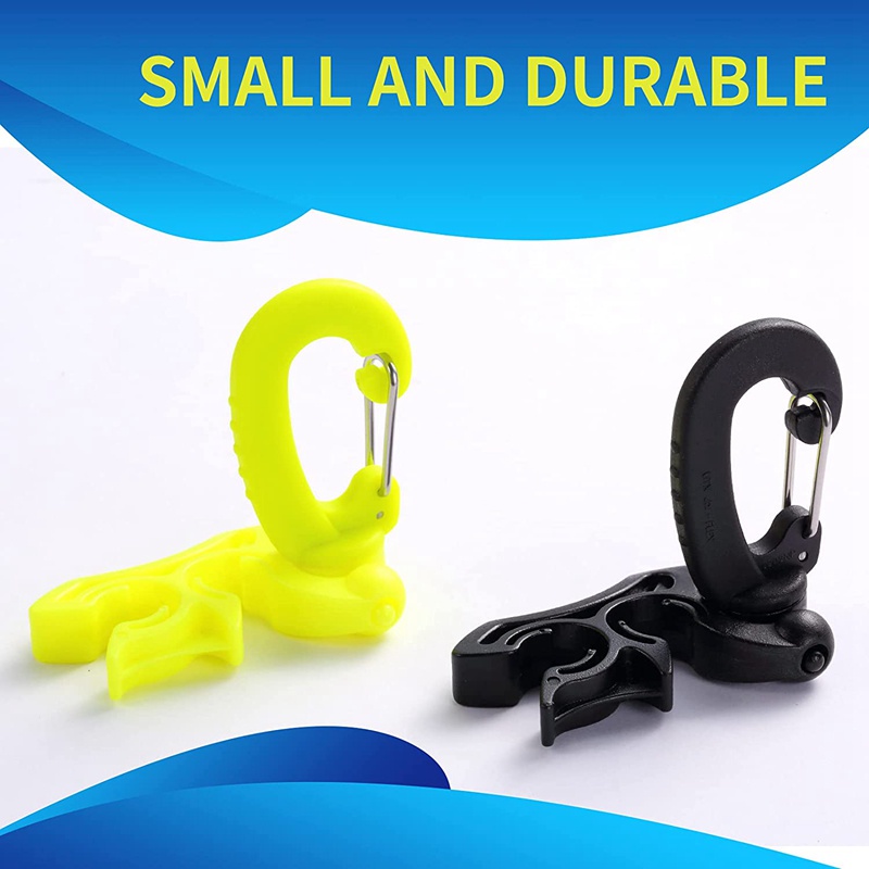 Set 2 Giá Đỡ Ống Lặn Biển Kẹp Giữ Ống Thở Đôi BCD Kèm Móc Khóa Cài Tiện Dụng