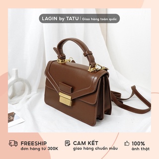 Túi xách nắp tam giác thanh lịch lagin by tatu 2 màu đen nâu k96
