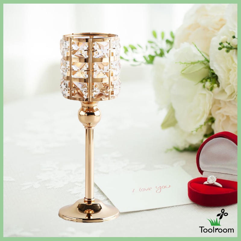 Giá đỡ nến đính pha lê kiểu dáng hiện đại cho trang trí bàn nội thất