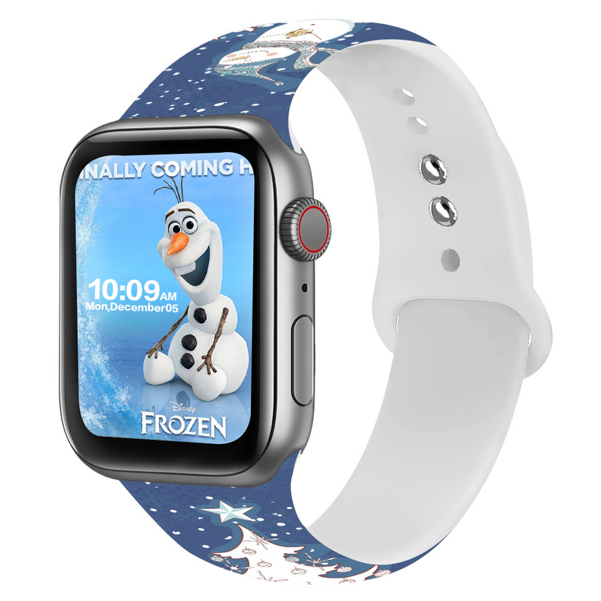 Dây đeo silicone in họa tiết Giáng sinh cho Iwatch 44mm 40mm 42mm 38mm Series 6 5